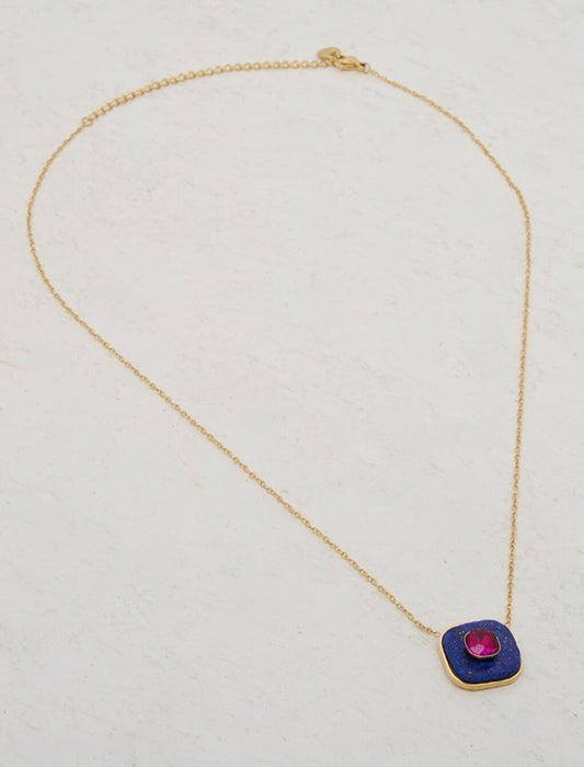 Stylish Chain Necklace with Purple Figures