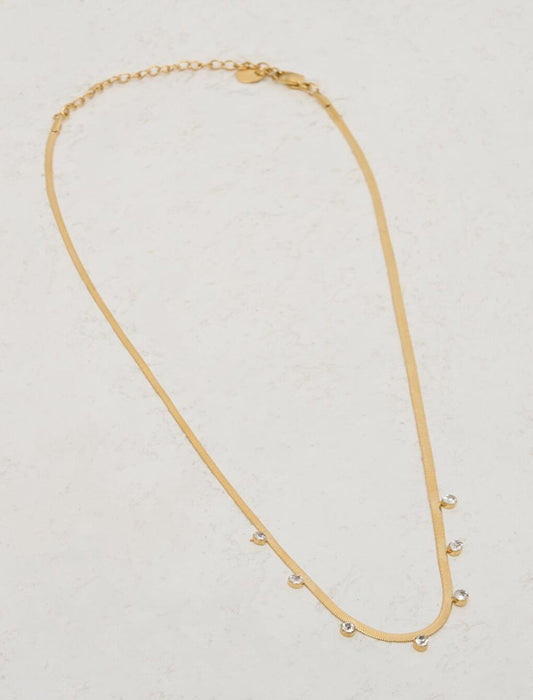 Adjustable Chain Necklace with Gold Stone Detail