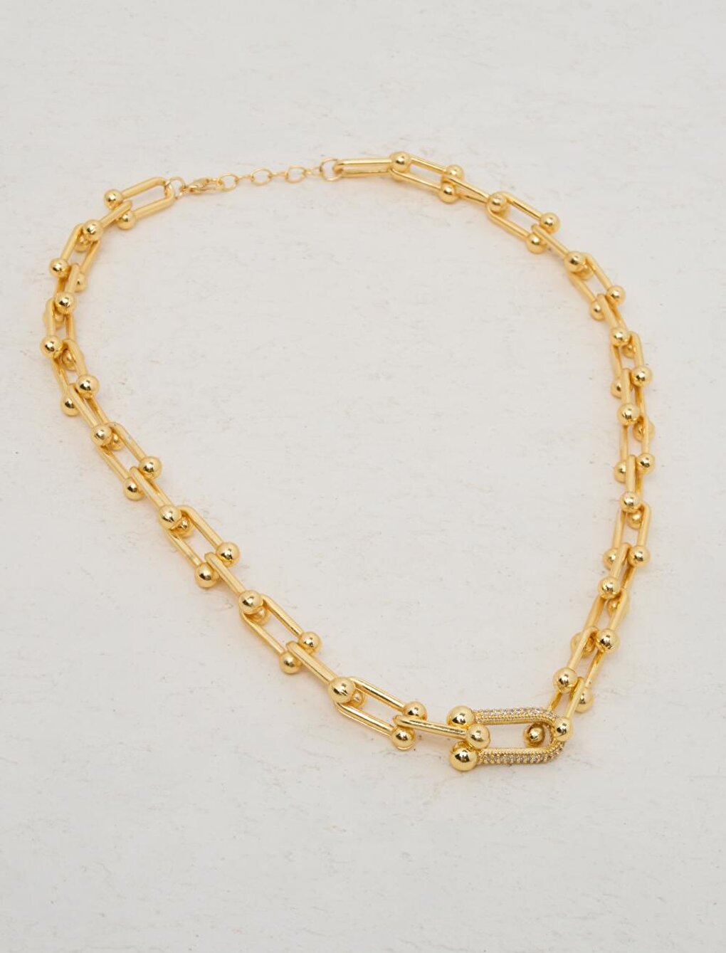 Thick Chain Necklace with Gold Glitter Detail