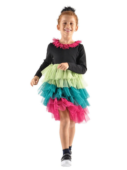 Rainbow Long Sleeve Tutu Girls Dress