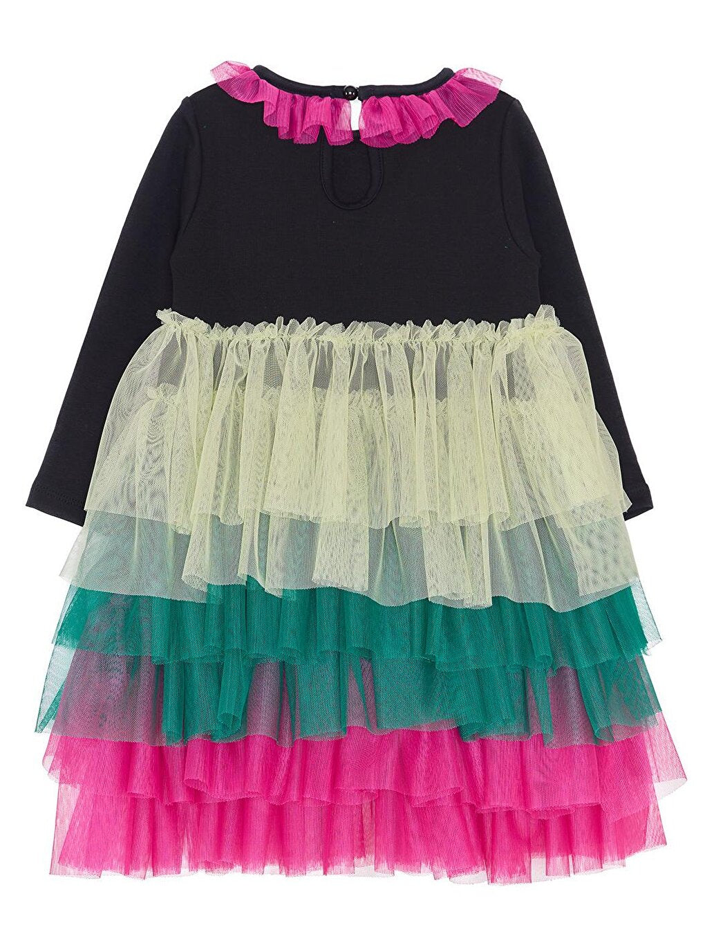 Rainbow Long Sleeve Tutu Girls Dress