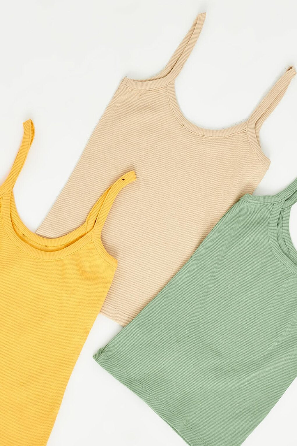 3-pack Ribbed Colored Stone Mustard Green Undershirt