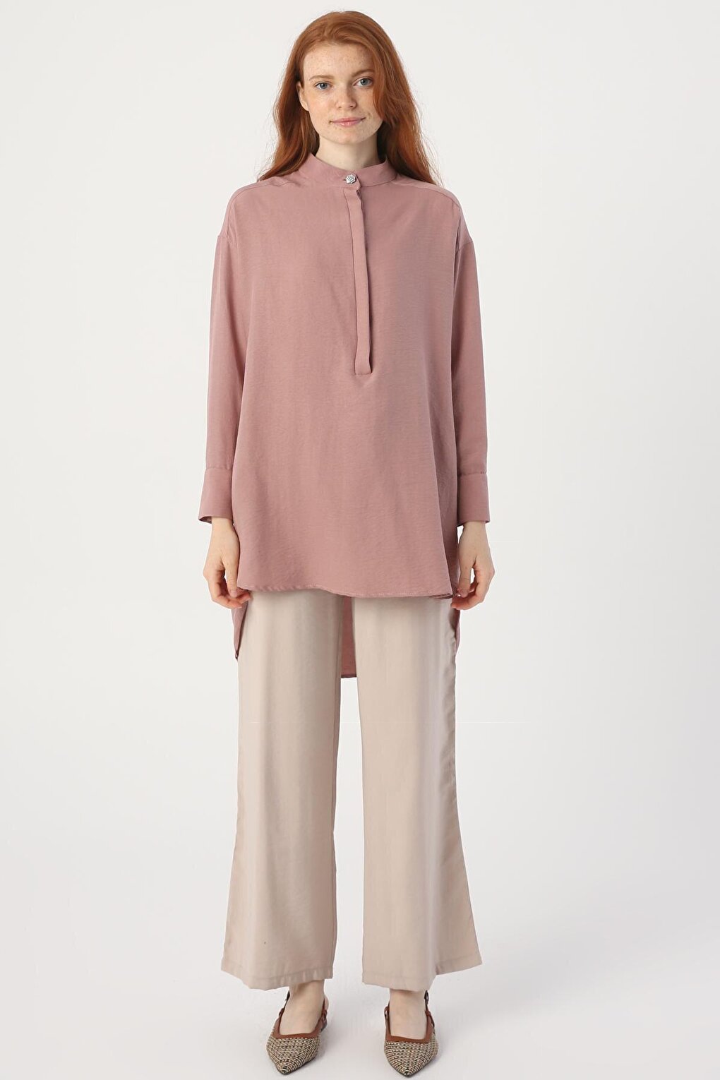 Rose Judge Collar Comfortable Fit Tunic