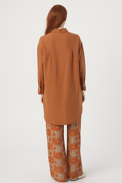 Tobacco Judge Collar Relaxed Fit Tunic