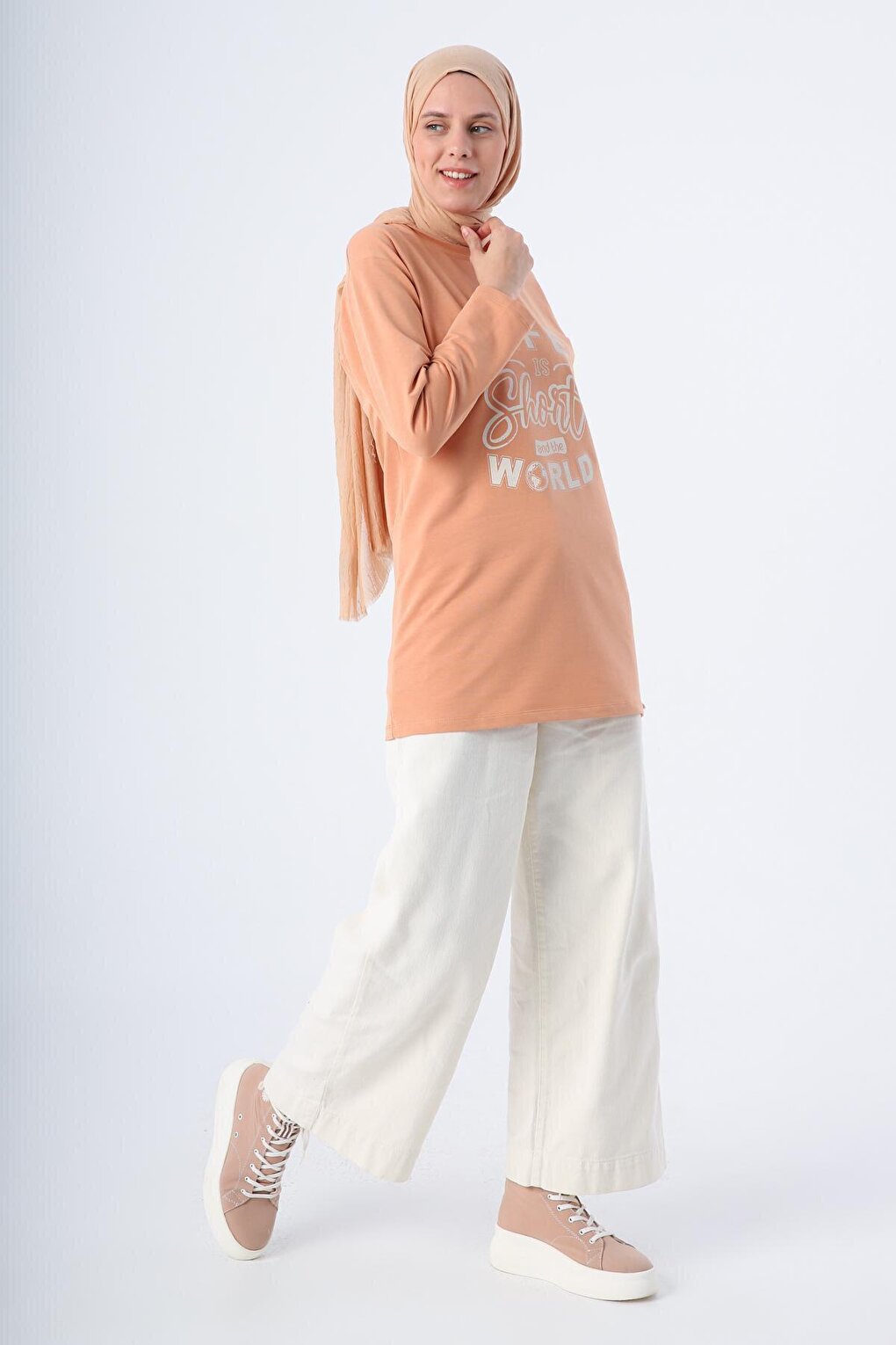 Cinnamon Cotton Comfortable Fit Printed Basic Tunic