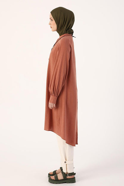 Rose Judge Collar Necklace Viscose Linen Shirt