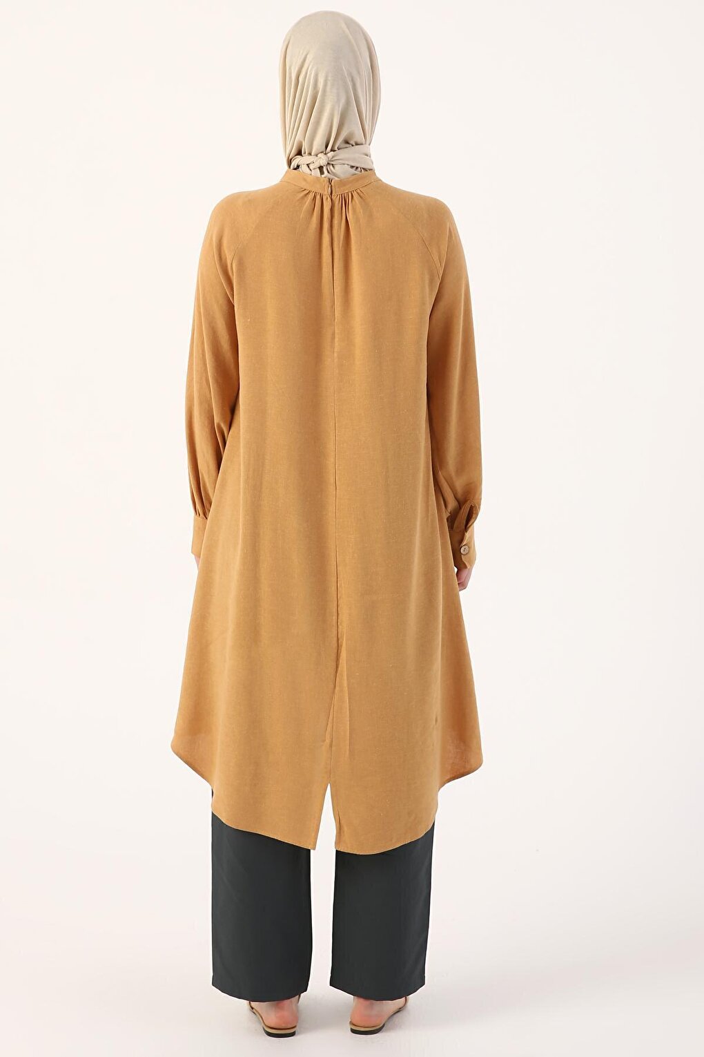 Yellow Collar Necklace Viscose Linen Shirt