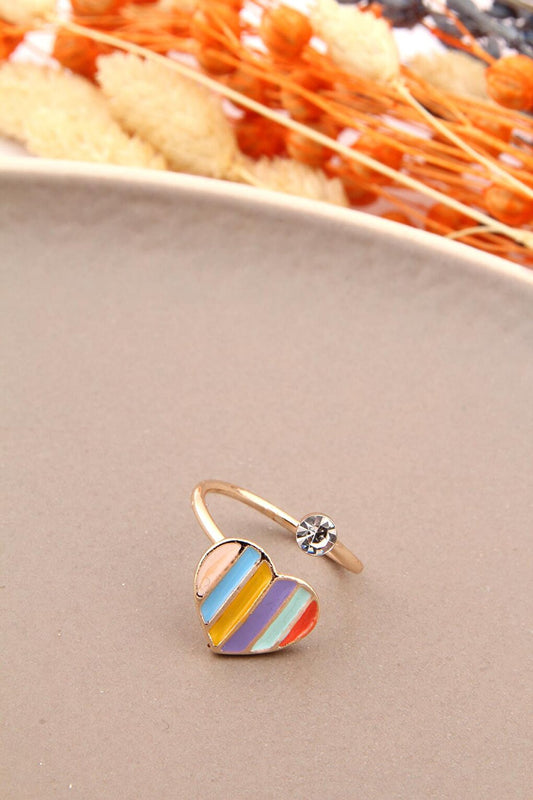 Colorful Heart Stone Ring