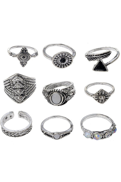 Silver Multi Ring Set