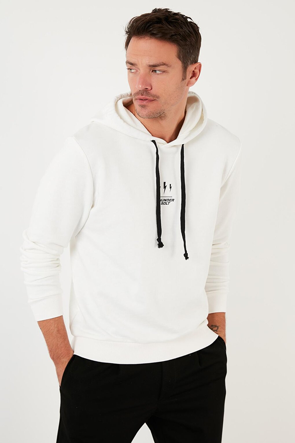 Printed Cotton Hooded Slim Fit Sweat 5905237