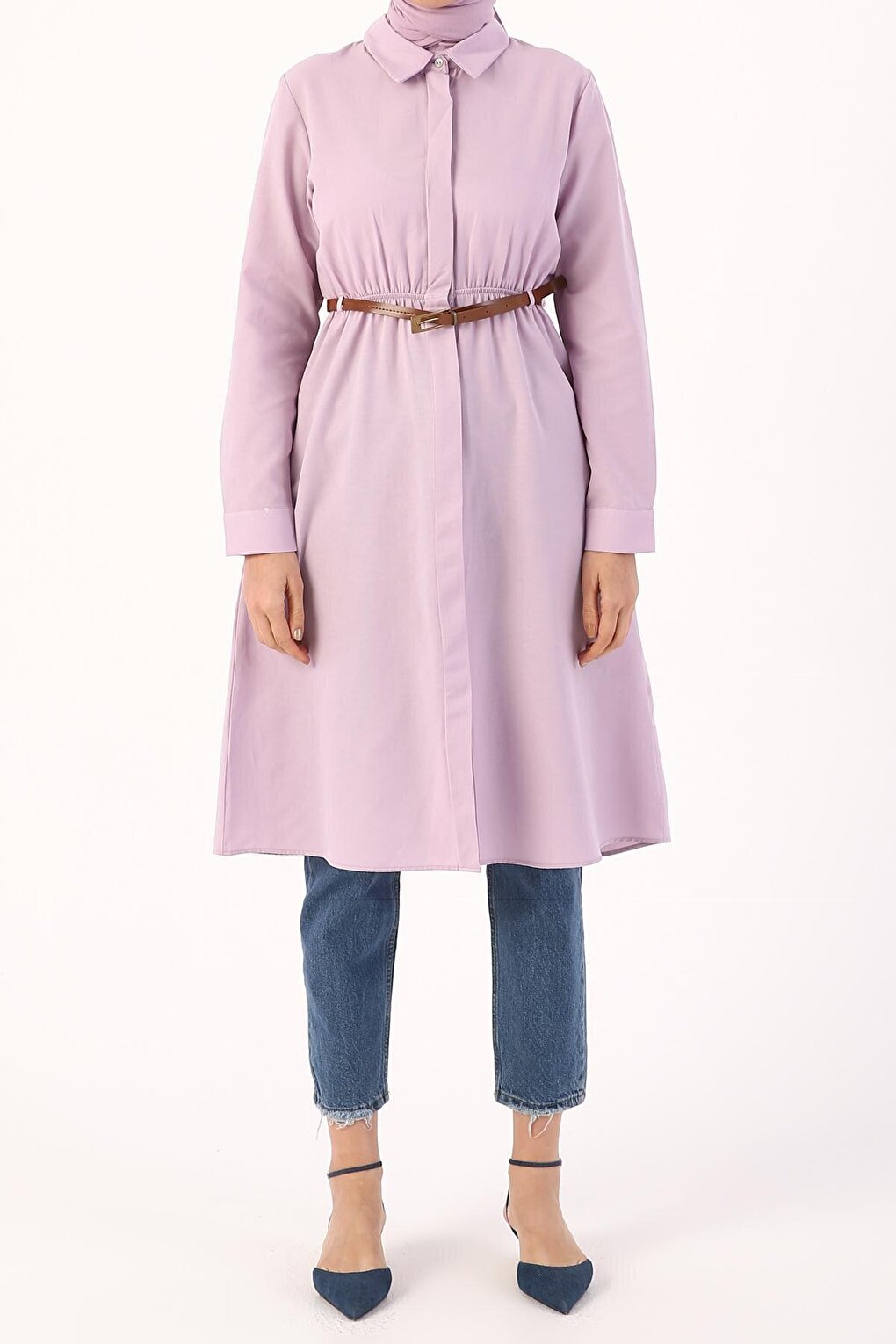 Lilac Belted Shirt Tunic