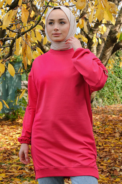 Crew Neck Tunic Fuchsia