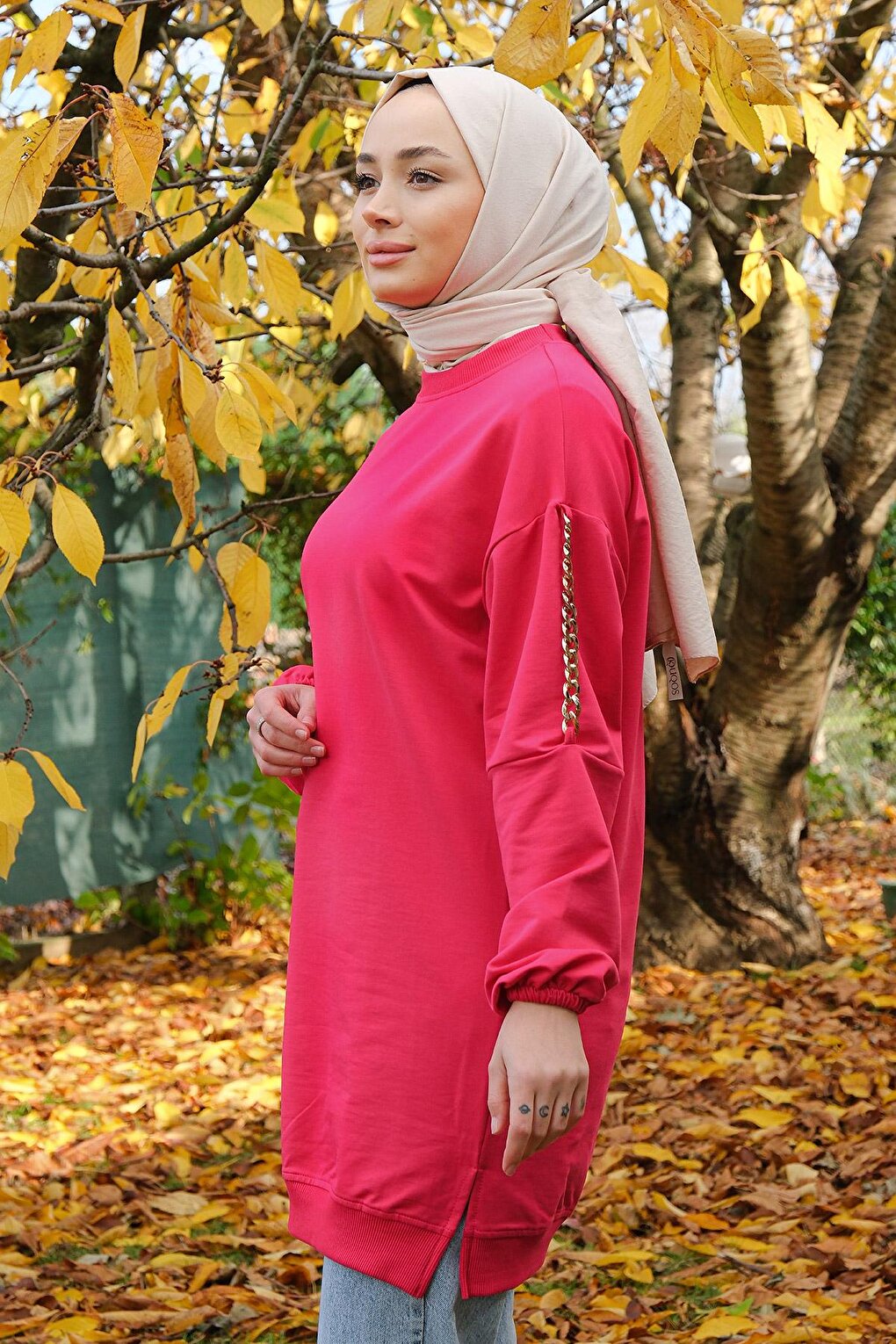 Crew Neck Tunic Fuchsia