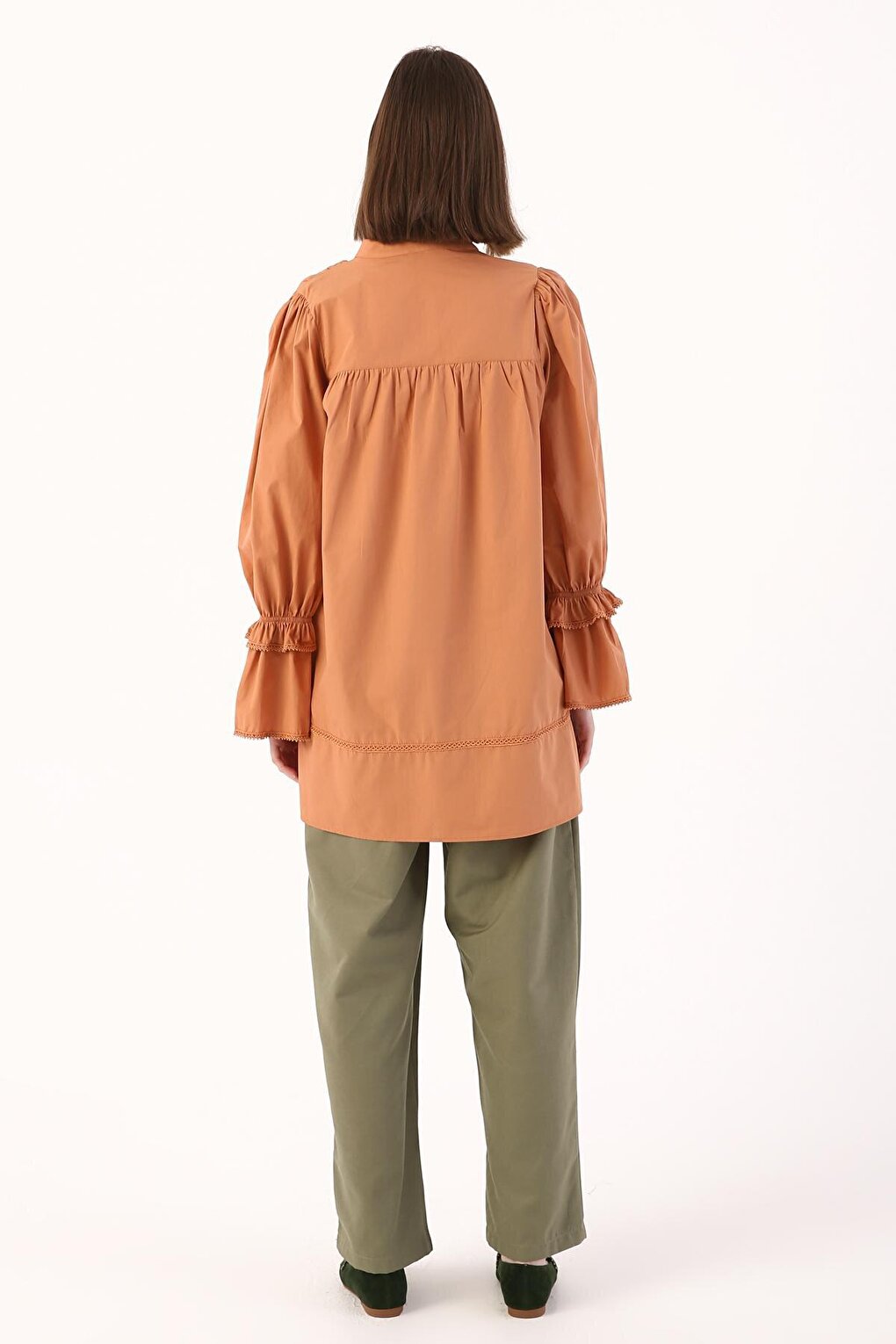 Cinnamon 100% Cotton Scalloped Scalloped Tunic