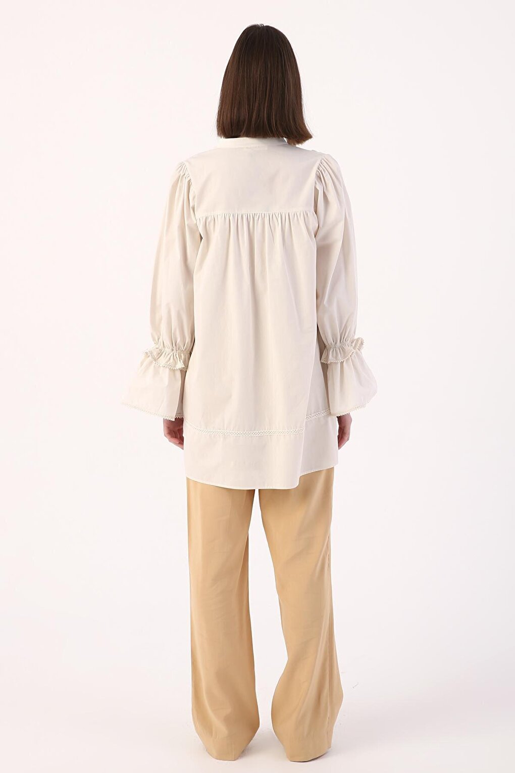 Stone 100% Cotton Scalloped Scalloped Tunic