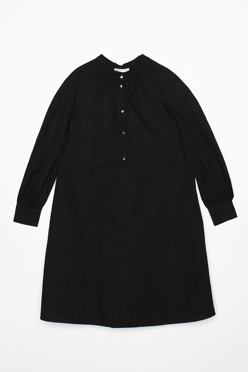 Black Judge Collar Half Layer 100% Cotton Tunic