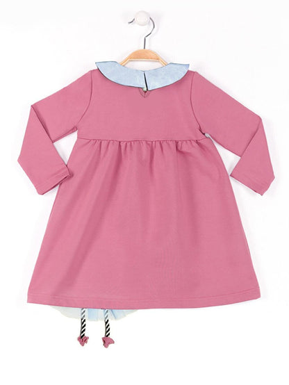 Baby Rabbit Collar Dried Rose Girl Dress