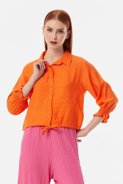 Tie Waist Shirt with Gype Sleeves