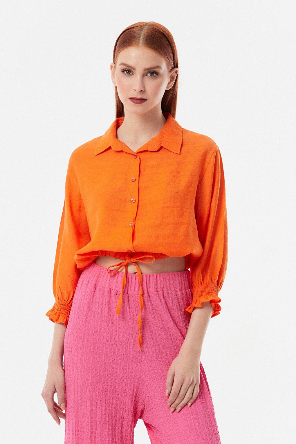 Tie Waist Shirt with Gype Sleeves