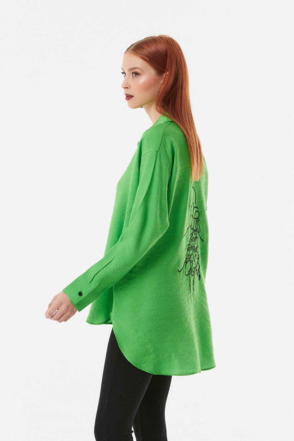 Casual Shirt with Embroidered Back