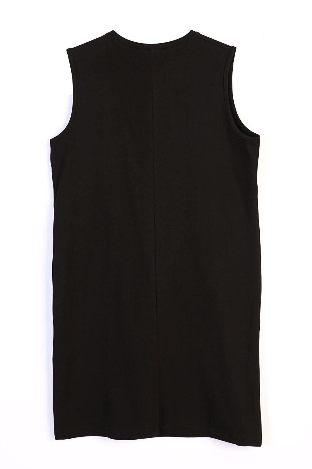 Black Plus Size Sleeveless Basic T-Shirt Tunic