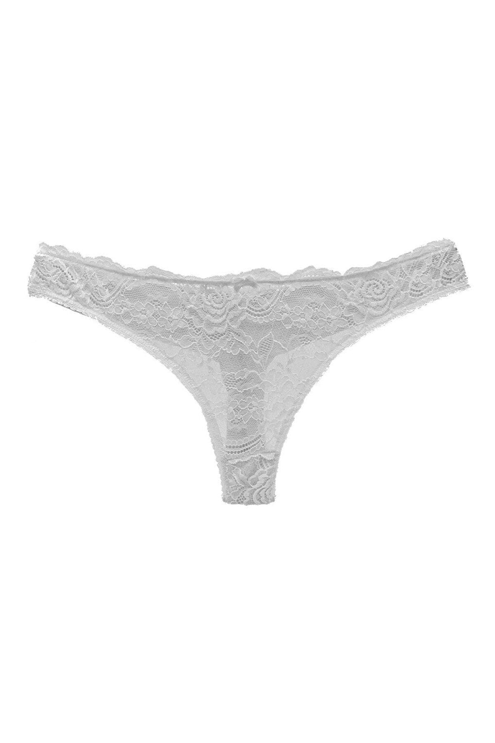 Cotton Lace Front and Back Double Layer Seamless Thong Women's Panties