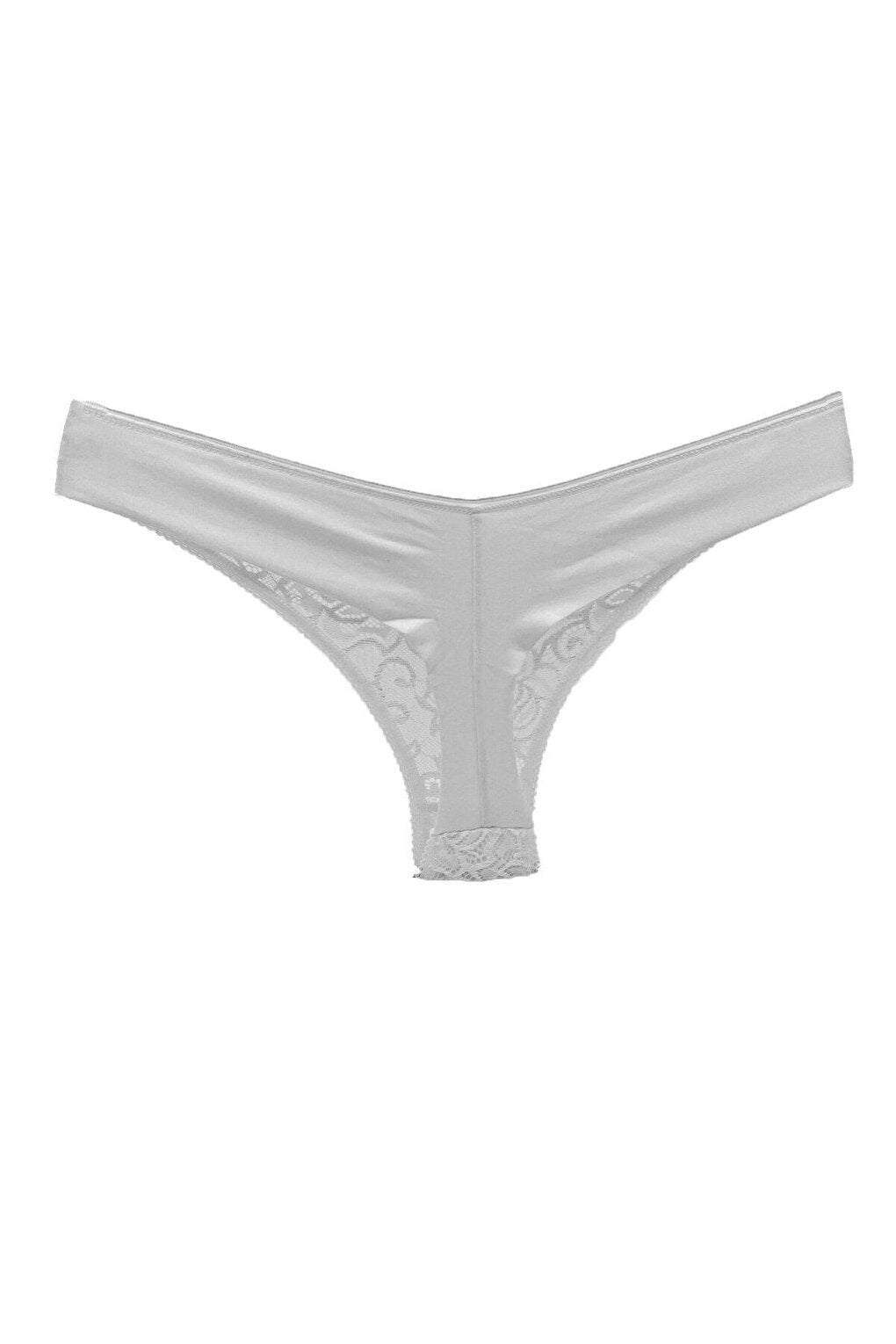 Cotton Lace Front and Back Double Layer Seamless Thong Women's Panties