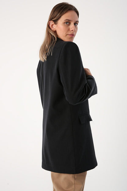 Black Button Blazer Jacket