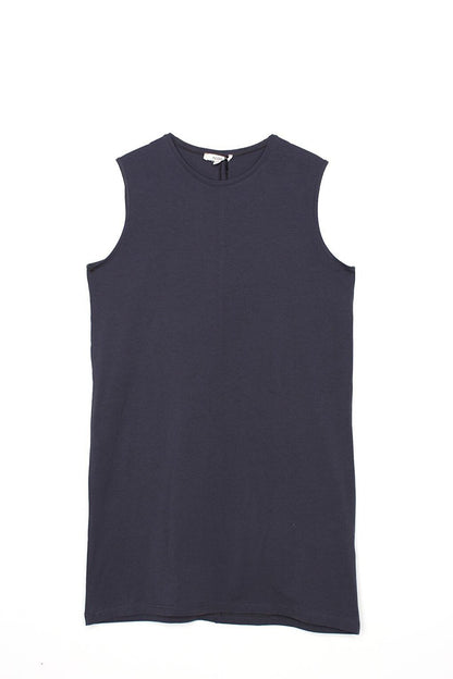 Smoked Collar Piping Sleeveless Basic Tunic