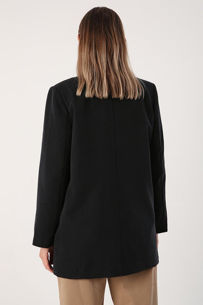 Black Button Blazer Jacket