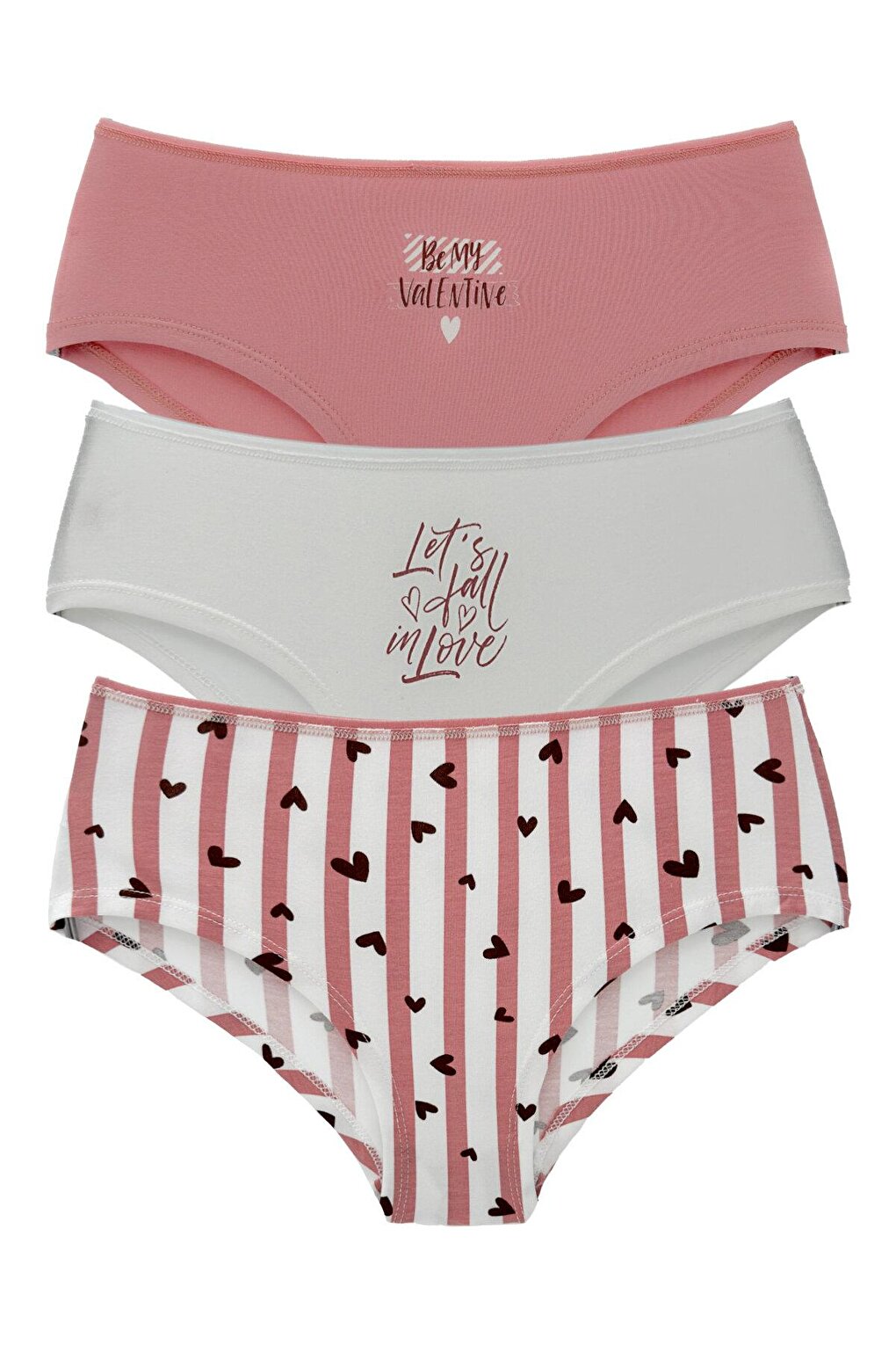 Cotton Patterned and Printed Hipster Women's Panties 3-Piece