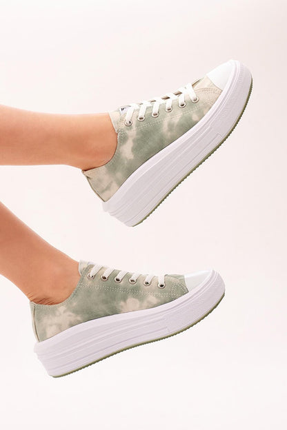 Women's Water Green Comfortable Mold Thick Sole Sneakers