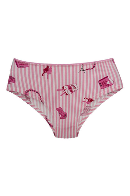 Cotton Patterned and Printed Hipster Women's Panties 3-Piece