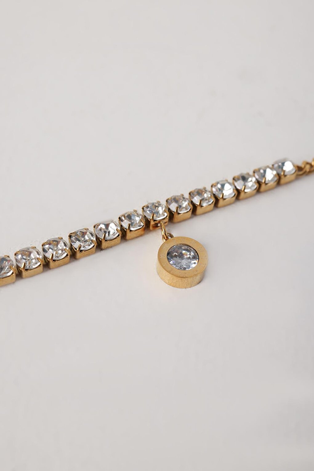 Gold Steel Stone Bracelet