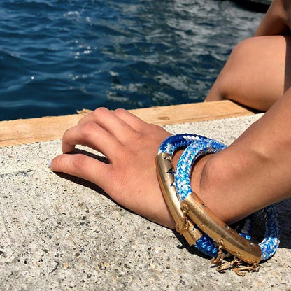 Blue Rope Women's Bracelet with Sailing Design