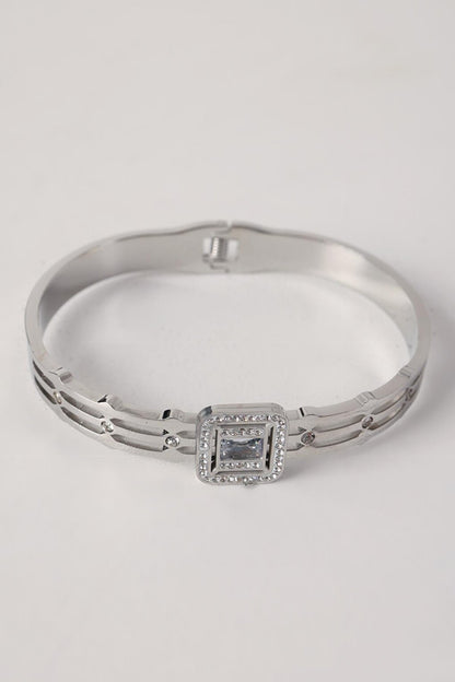 SILVER Steel Baguette Bracelet