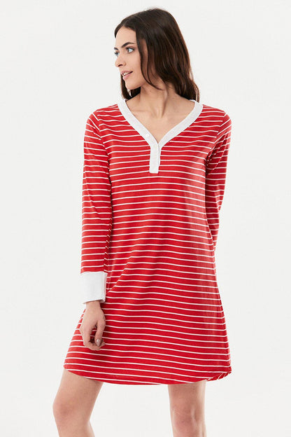 Striped V-Neck Pajamas