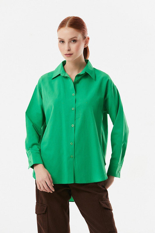 Pleated Back Long Back Shirt