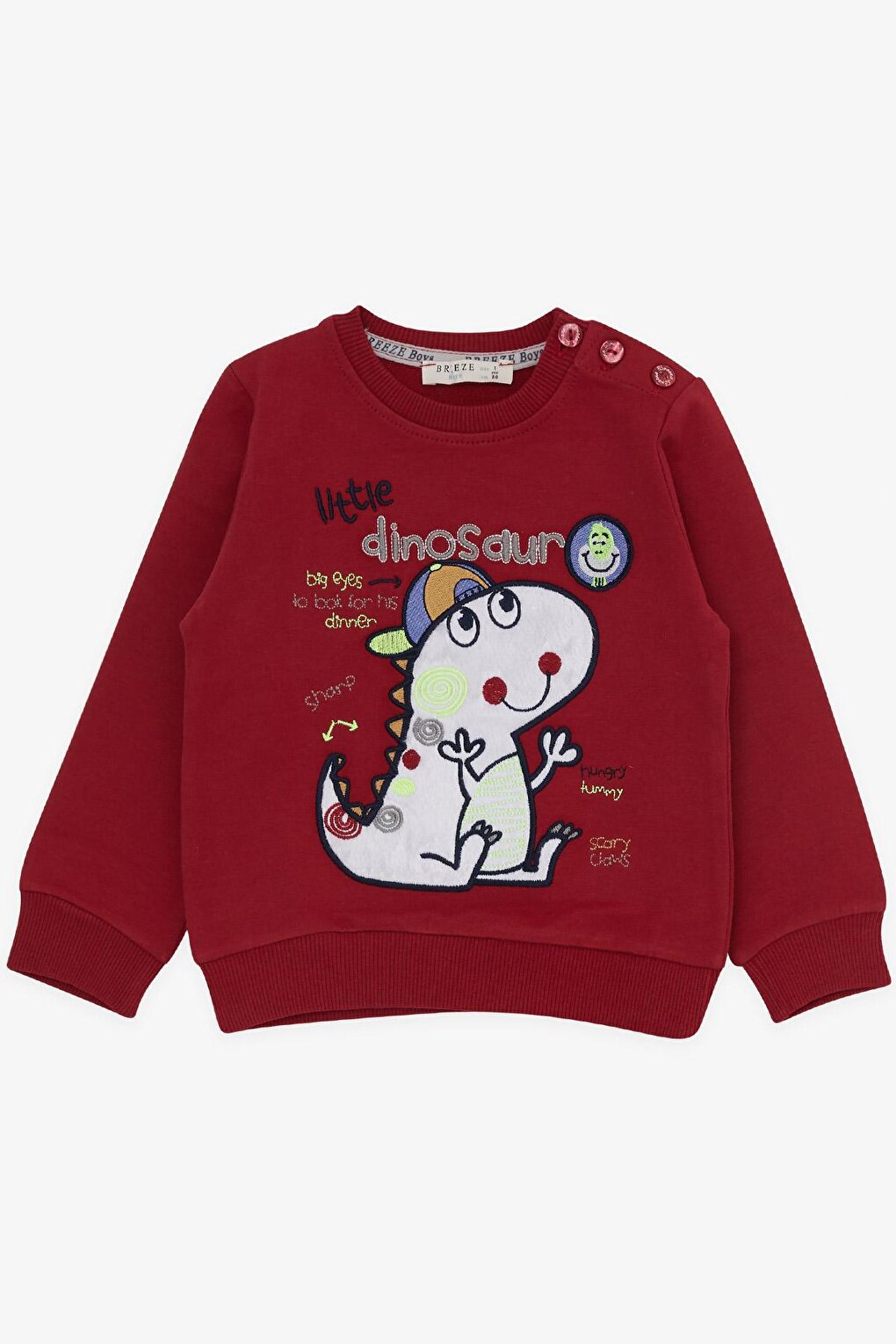 Baby Boy Tracksuit Set Red with Little Dinosaur Embroidery (1-1.5 Years)