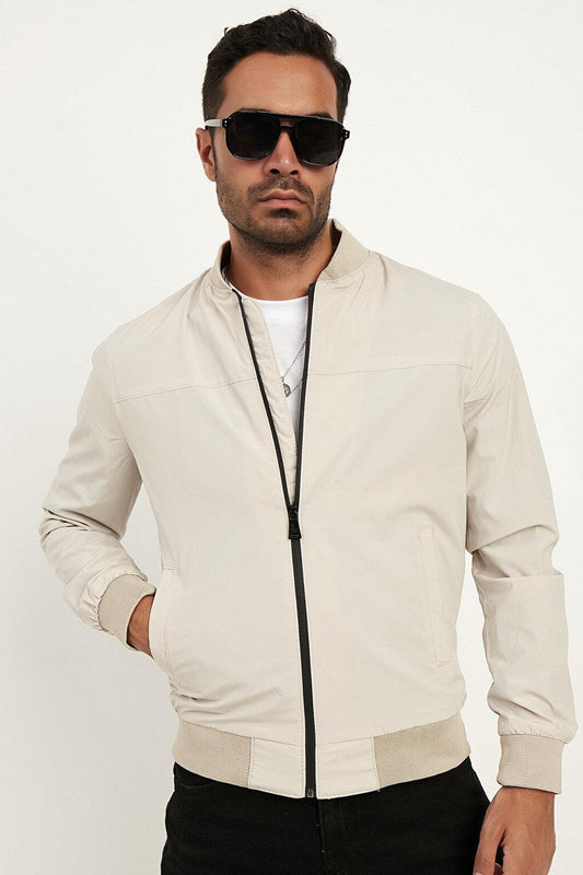 Standard Fit College Collar Men's Bomber Jacket