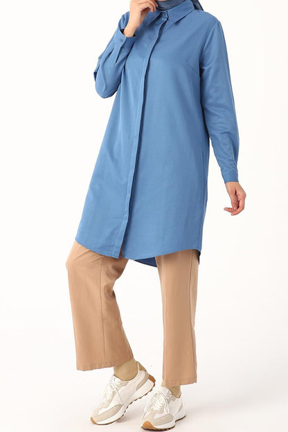 Saks Hidden Placket Shirt Tunic