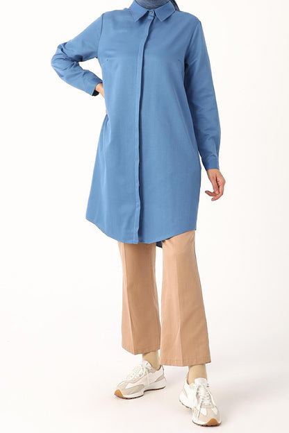 Saks Hidden Placket Shirt Tunic