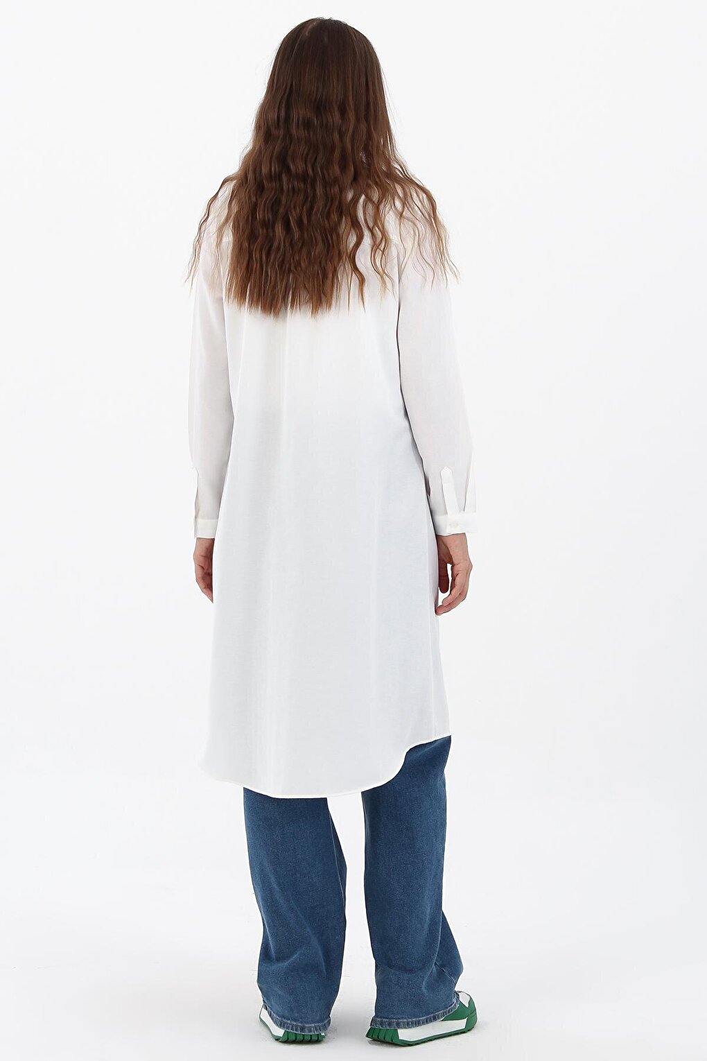 Ecru Hidden Placket Shirt Tunic