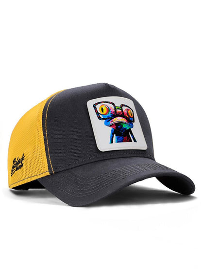 V1 Trucker Chameleon - 1 Unisex Anthracite-Yellow Hat (Cap) with Code Logo