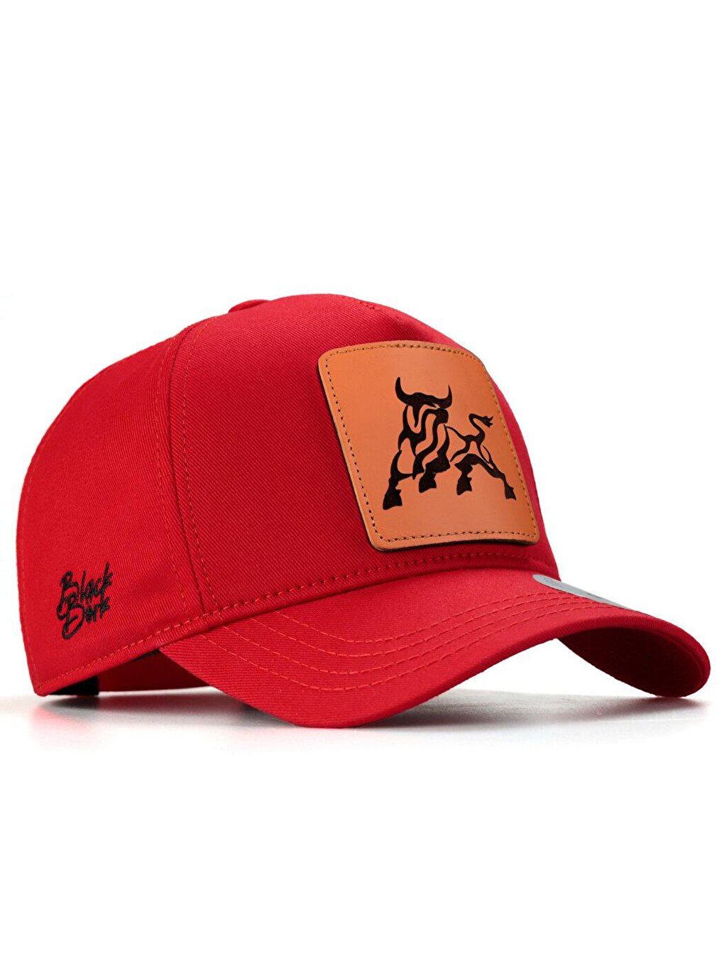 V1 Baseball Bull - Unisex Red Hat (Cap) with 2 Code Logo