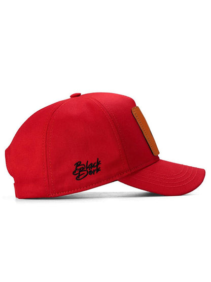 V1 Baseball Bull - Unisex Red Hat (Cap) with 2 Code Logo