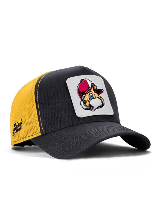 V1 Trucker Squirrel - 1 Unisex Anthracite-Yellow Hat (Cap) with Code Logo