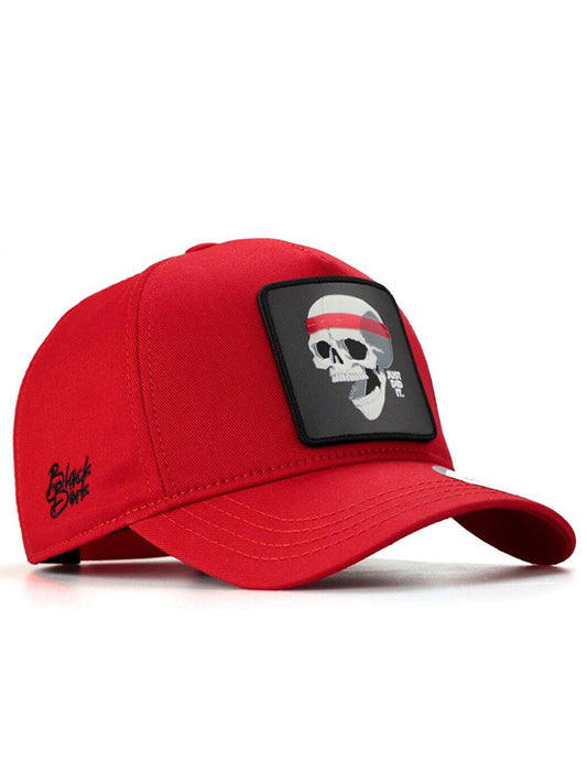 V1 Baseball Skull - Unisex Red Cap with 2 Code Logo