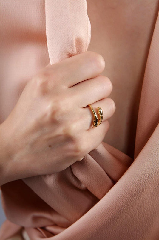 Women's Gold Plated Dolphin Ring