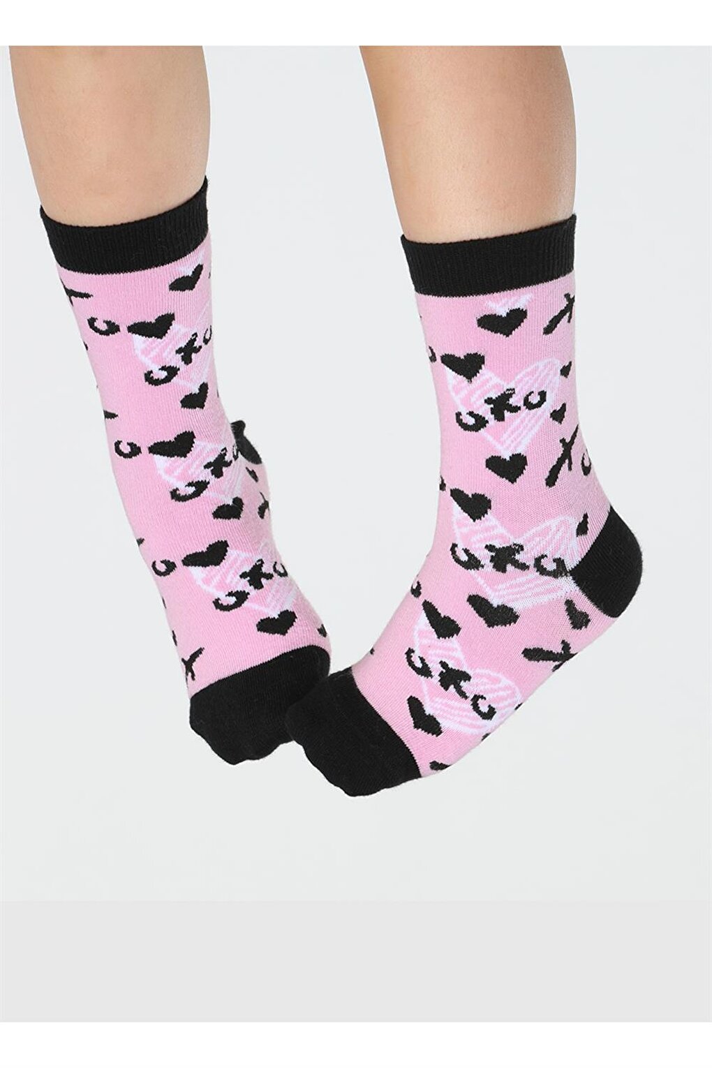 Xo Patterned Pink Girls Socks